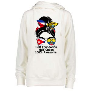 Half Ecuadorian Half Cuban 100 Percent Awesome Womens Funnel Neck Pullover Hood