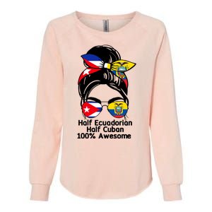 Half Ecuadorian Half Cuban 100 Percent Awesome Womens California Wash Sweatshirt