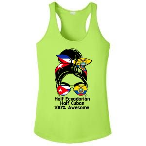 Half Ecuadorian Half Cuban 100 Percent Awesome Ladies PosiCharge Competitor Racerback Tank