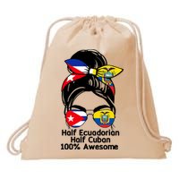 Half Ecuadorian Half Cuban 100 Percent Awesome Drawstring Bag