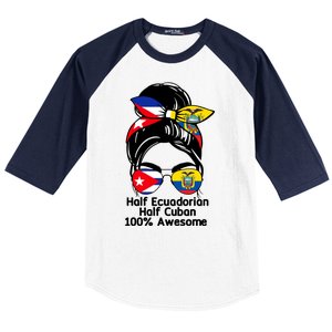 Half Ecuadorian Half Cuban 100 Percent Awesome Baseball Sleeve Shirt