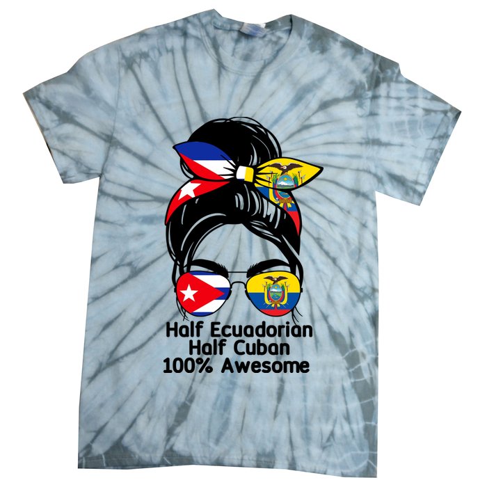 Half Ecuadorian Half Cuban 100 Percent Awesome Tie-Dye T-Shirt