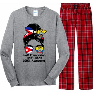 Half Ecuadorian Half Cuban 100 Percent Awesome Long Sleeve Pajama Set