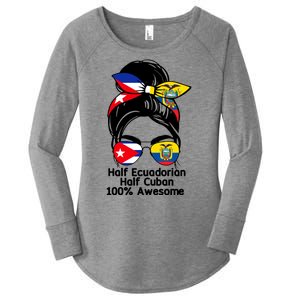 Half Ecuadorian Half Cuban 100 Percent Awesome Women's Perfect Tri Tunic Long Sleeve Shirt