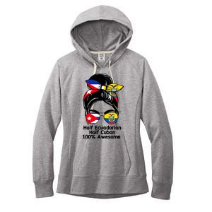 Half Ecuadorian Half Cuban 100 Percent Awesome Women's Fleece Hoodie