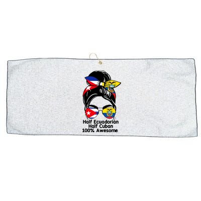 Half Ecuadorian Half Cuban 100 Percent Awesome Large Microfiber Waffle Golf Towel