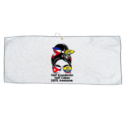 Half Ecuadorian Half Cuban 100 Percent Awesome Large Microfiber Waffle Golf Towel