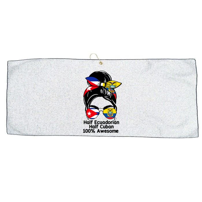 Half Ecuadorian Half Cuban 100 Percent Awesome Large Microfiber Waffle Golf Towel
