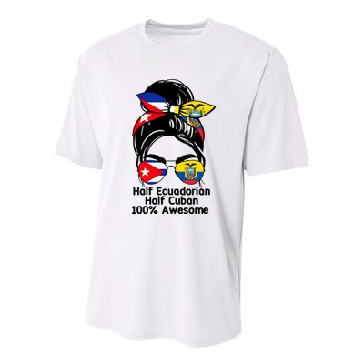 Half Ecuadorian Half Cuban 100 Percent Awesome Youth Performance Sprint T-Shirt