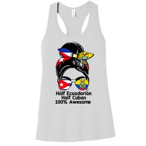 Half Ecuadorian Half Cuban 100 Percent Awesome Women's Racerback Tank