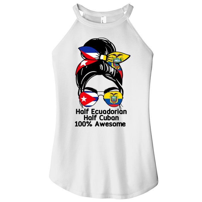 Half Ecuadorian Half Cuban 100 Percent Awesome Women's Perfect Tri Rocker Tank