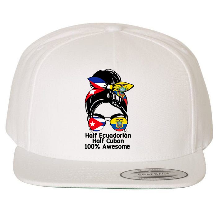 Half Ecuadorian Half Cuban 100 Percent Awesome Wool Snapback Cap