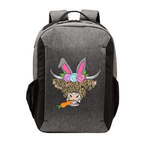 Happy Easter heifer highland cow with bunny Vector Backpack