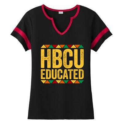 HBCU Educated Historical Black College Ladies Halftime Notch Neck Tee