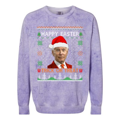 Happy Easter Hlw Funny Joe Biden Christmas Ugly Gift Colorblast Crewneck Sweatshirt