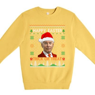 Happy Easter Hlw Funny Joe Biden Christmas Ugly Gift Premium Crewneck Sweatshirt