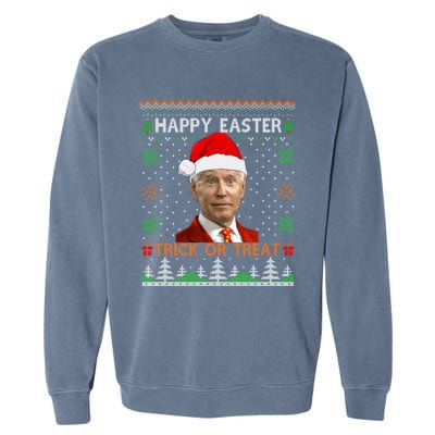 Happy Easter Hlw Funny Joe Biden Christmas Ugly Gift Garment-Dyed Sweatshirt