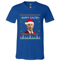 Happy Easter Hlw Funny Joe Biden Christmas Ugly Gift V-Neck T-Shirt