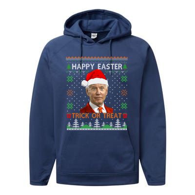 Happy Easter Hlw Funny Joe Biden Christmas Ugly Gift Performance Fleece Hoodie