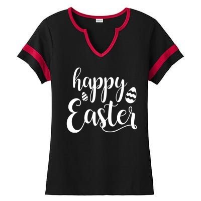 Happy Easter Holiday Ladies Halftime Notch Neck Tee