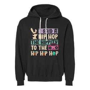 Happy Easter Hip Hop Bunny Sunglasses Garment-Dyed Fleece Hoodie