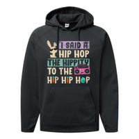 Happy Easter Hip Hop Bunny Sunglasses Performance Fleece Hoodie