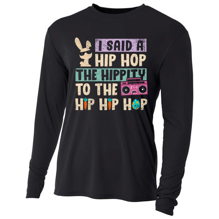 Happy Easter Hip Hop Bunny Sunglasses Cooling Performance Long Sleeve Crew