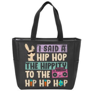 Happy Easter Hip Hop Bunny Sunglasses Zip Tote Bag