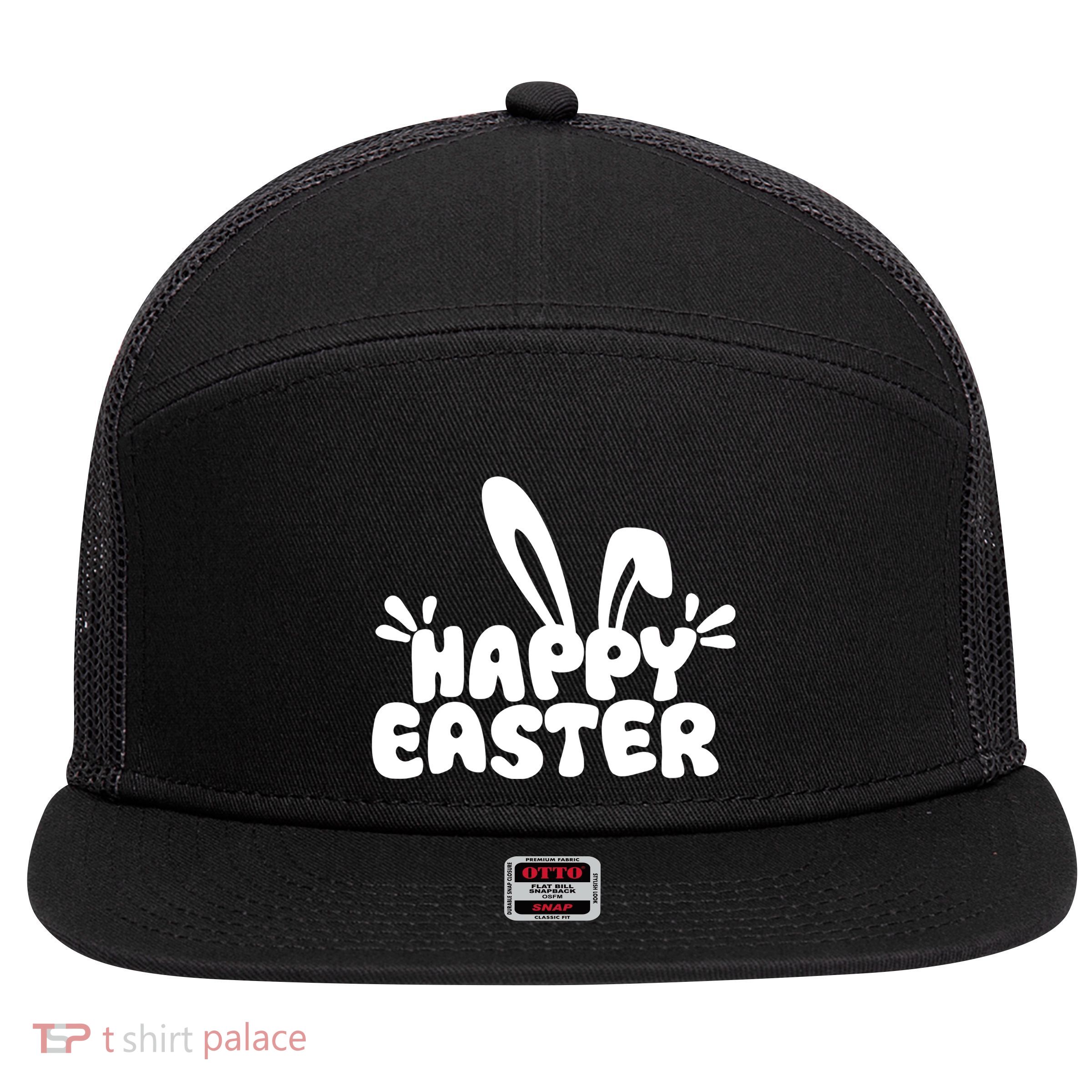 Happy Easter 7 Panel Mesh Trucker Snapback Hat