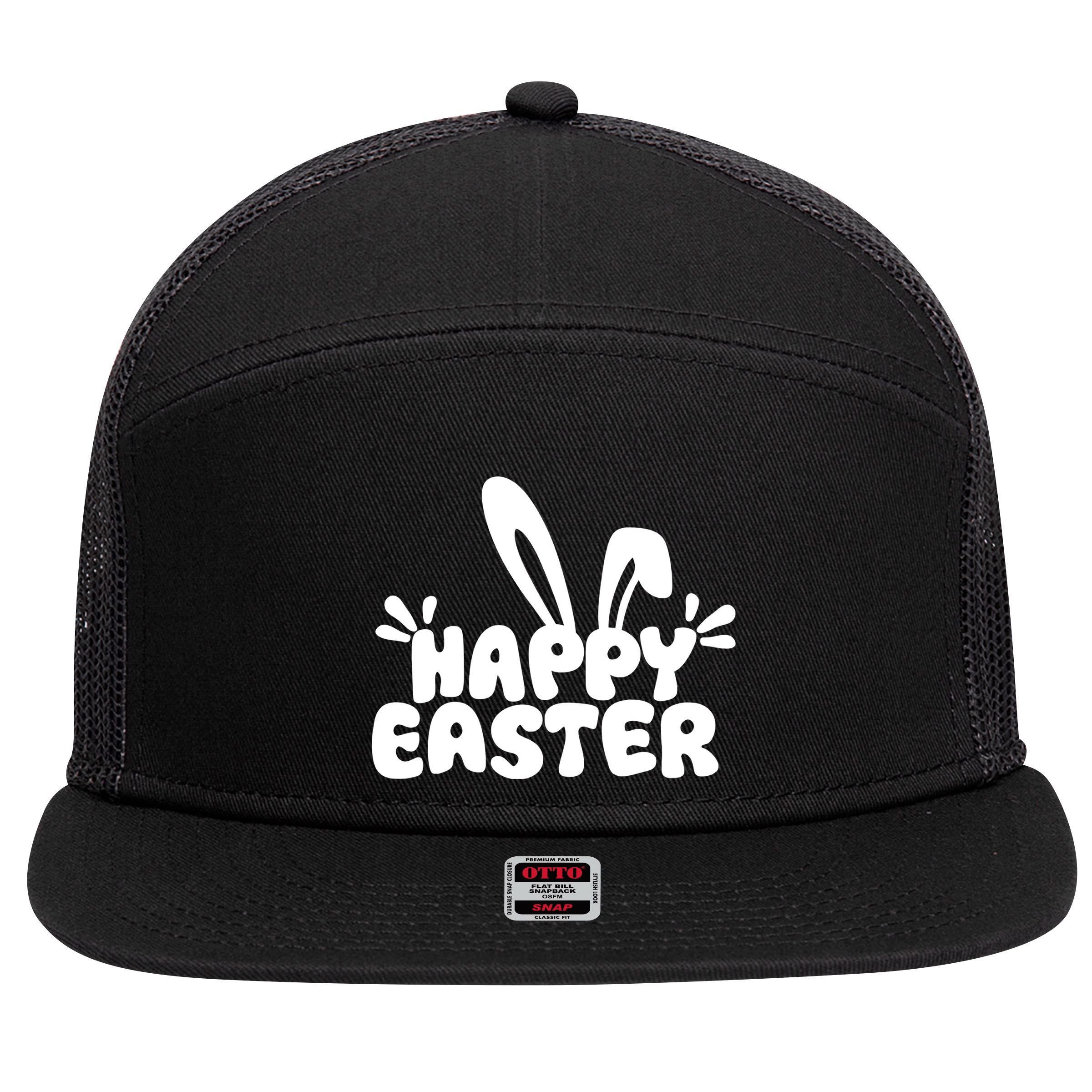 Happy Easter 7 Panel Mesh Trucker Snapback Hat