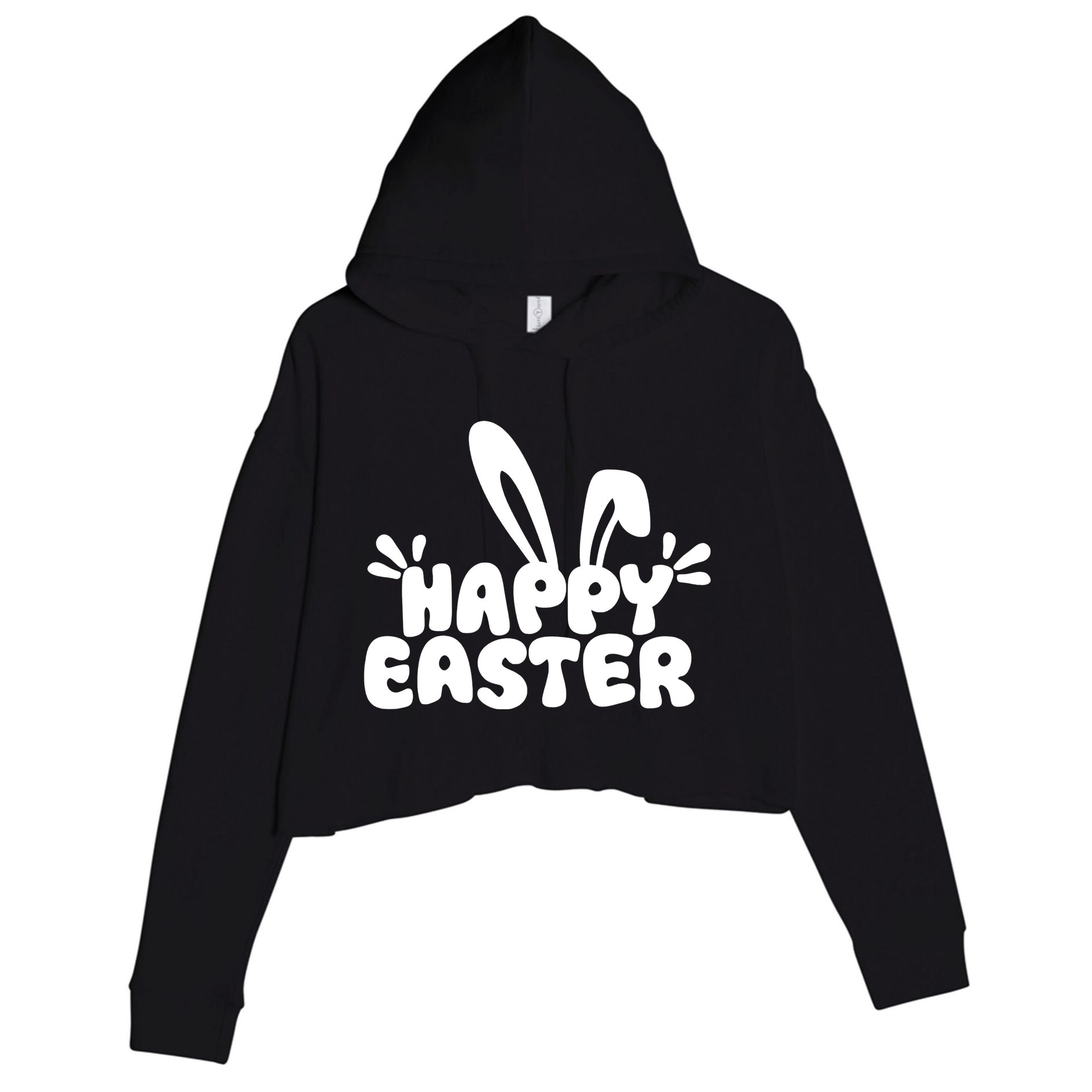 Happy Easter Crop Fleece Hoodie