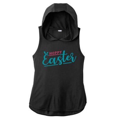 Hoppy Easter Holiday Ladies PosiCharge Tri-Blend Wicking Draft Hoodie Tank