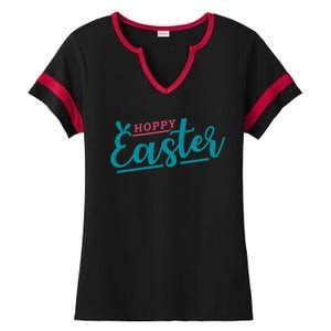 Hoppy Easter Holiday Ladies Halftime Notch Neck Tee