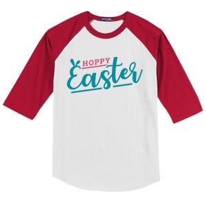 Hoppy Easter Holiday Kids Colorblock Raglan Jersey