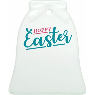 Hoppy Easter Holiday Ceramic Bell Ornament