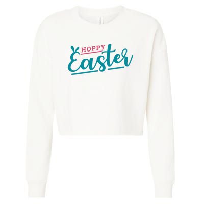 Hoppy Easter Holiday Cropped Pullover Crew