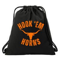 Hook Em Horns Texas Bull Head Drawstring Bag