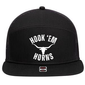 Hook Em Horns Texas State Longhorns 7 Panel Mesh Trucker Snapback Hat