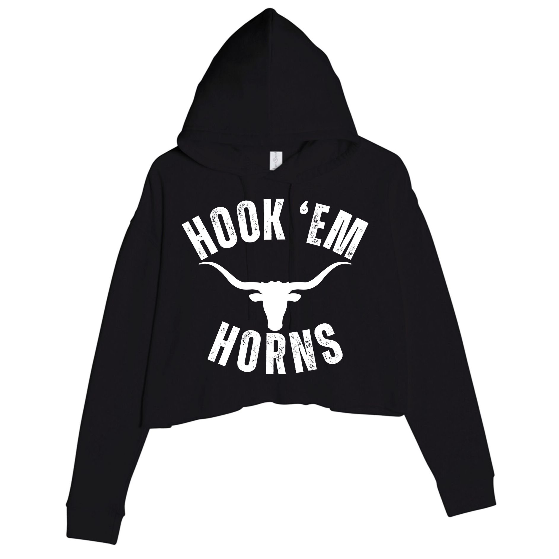 Hook Em Horns Texas State Longhorns Crop Fleece Hoodie