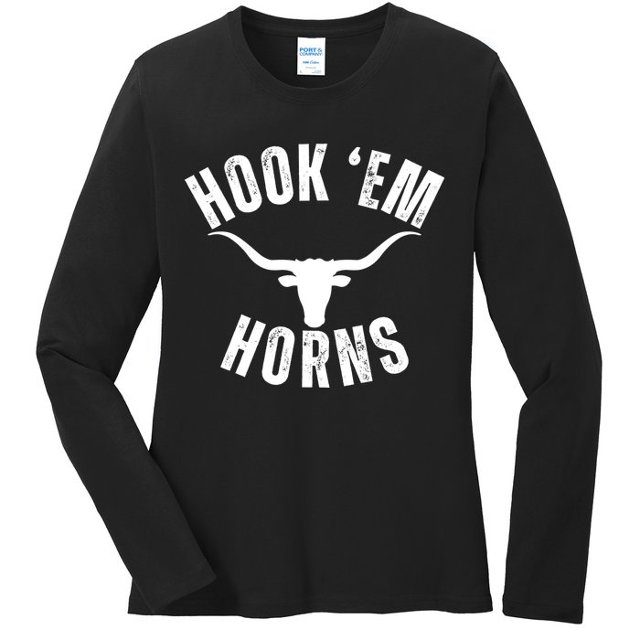 Hook Em Horns Texas State Longhorns Ladies Long Sleeve Shirt