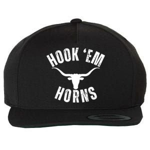 Hook Em Horns Texas State Longhorns Wool Snapback Cap