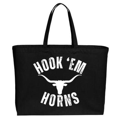 Hook Em Horns Texas State Longhorns Cotton Canvas Jumbo Tote