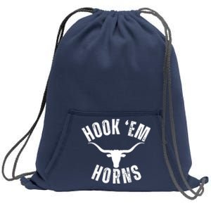 Hook Em Horns Texas State Longhorns Sweatshirt Cinch Pack Bag