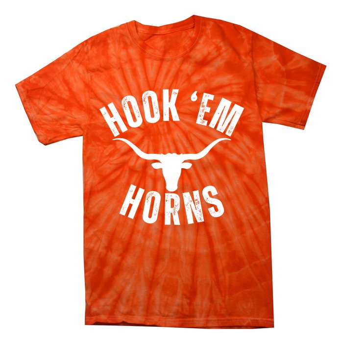 Hook Em Horns Texas State Longhorns Tie-Dye T-Shirt