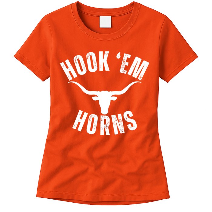 Hook Em Horns Texas State Longhorns Womens T-Shirt