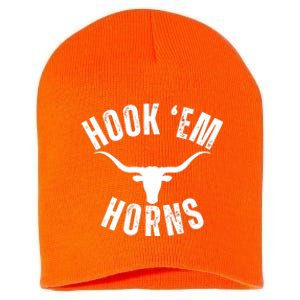 Hook Em Horns Texas State Longhorns Short Acrylic Beanie