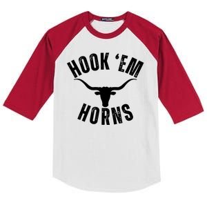 Hook Em Horns Texas State Longhorns Kids Colorblock Raglan Jersey