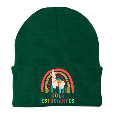 Hola Estudiantes Hello Prek Llama Spanish Teacher School Knit Cap Winter Beanie