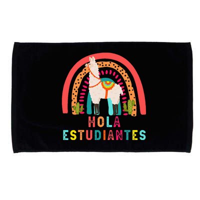 Hola Estudiantes Hello Prek Llama Spanish Teacher School Microfiber Hand Towel