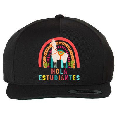 Hola Estudiantes Hello Prek Llama Spanish Teacher School Wool Snapback Cap